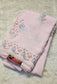 Semi organza fancy saree in light pink self with allover embroidery work