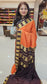 mysore crepe silk sarees in KSIC Finish in rust orange with dark brown ganda berunda border pattern