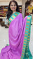 mysore crepe silk sarees in KSIC Finish in onion pink with teal ganda berunda border