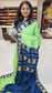 Mysore Crepe Silk Sarees in KSIC Finish in mint green with peacacok blue ganda berunda border border