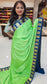 Mysore Crepe Silk Sarees in KSIC Finish in mint green with peacacok blue ganda berunda border border