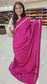 mysore crepe silk sarees in KSIC Finish in rani pink in bentex border