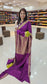 mysore crepe silK in KSIC Finish in mehendi green with purple middle checks pattern