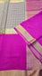 Mysore crepe silk sarees in KSIC Finish in chiku with rani pink middle checks pattern