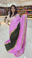 mysore crepe silk sarees KSIC Finish in bottle green with baby pink middle checks pattern