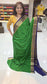 Mysore crepe silk saree with KSIC Finish in leaf green with ink blue with big border