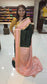 Mysore crepe silk saree with KSIC Finish in bottle green with peach checks pattern