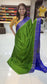 Mysore crepe silk saree with KSIC Finish in leaf green with royal blue big border
