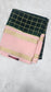 Mysore crepe silk saree with KSIC Finish in bottle green with peach checks pattern