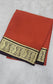 Mysore crepe silk sarees KSIC Finish in rust orange with dark brown peacock border