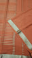 Mysore crepe silk sarees in KSIC Finish in orange self color lines pattern