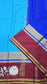 Mysore crepe silk saree in KSIC Finish in ananda blue with maroon red 2side cutwork