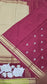 Mysore crepe silk saree in KSIC Finish in beige with maroon 2side cutwork