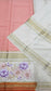 Mysore crepe silk saree in KSIC Finish in peach with orange 2side cutwork