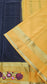 Mysore crepe silk saree in KSIC Finish in black with mango yellow 2side embroidery