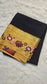 Mysore crepe silk saree in KSIC Finish in black with mango yellow 2side embroidery