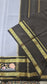 Mysore crepe silk saree in KSIC Finish in grey with black 2side embroidery