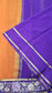Mysore crepe silk saree in KSIC Finish in orange with purple  2side embroidery