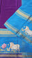 Mysore crepe silk saree in KSIC Finish in purple with ananda blue pichwai border