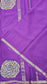 Mysore crepe silk saree in KSIC Finish in purple self rose butta saree