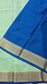 Mysore crepe silk saree in KSIC Finish in pista green with rama blue checks with bentex border