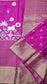 Mysore crepe silk saree in KSIC Finish in rani pink middle pichwai embroidery pattern