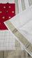 Mysore silk saree KSIC Finish in red with half white buttas pattern