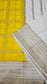 Mysore silk saree KSIC Finish in mango yellow with half white