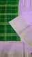 Mysore silk saree KSIC Finish in bottle green with baby pink checks pattern