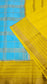 Mysore silk saree KSIC Finish in ice blue with lemon yellow checks attern
