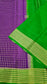 Mysore silk saree KSIC Finish in purple with green checks pattern