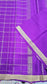 Mysore silk saree KSIC Finish in dark purple self checks pattern