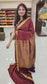Mysore silk saree KSIC Finish in brick red self striep pattern