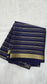 Mysore silk saree KSIC Finish in ink blue self striep pattern