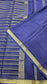 Mysore silk saree KSIC Finish in ink blue self striep pattern