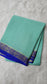 Mysore silk saree KSIC Finish in sea blue with royal blue checks pattern