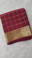 Mysore silk saree KSIC Finish in brick red self checks pattern