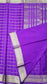 Mysore silk saree KSIC Finish in purple self checks pattern