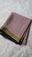 Mysore silk saree KSIC Finish in onion pink with black checks pattern