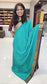 Mysore crepe silk saree with KSIC Finish in rama green with ink blue in peacock border