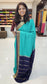 Mysore crepe silk saree with KSIC Finish in rama green with ink blue in peacock border