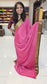 Mysore crepe silk saree with KSIC Finish in peach pink with brown in peacock border