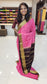 Mysore crepe silk saree with KSIC Finish in peach pink with brown in peacock border