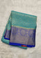 Mysore crepe silk saree with KSIC Finish in rama green with royal blue in brocade zari pattern
