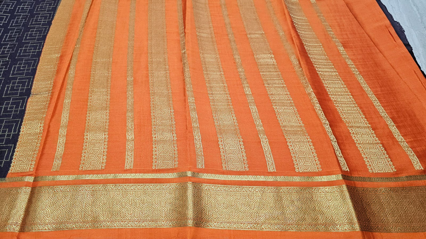 PURE MYSORE CREPE SILK SAREES CHECKS PATTERN