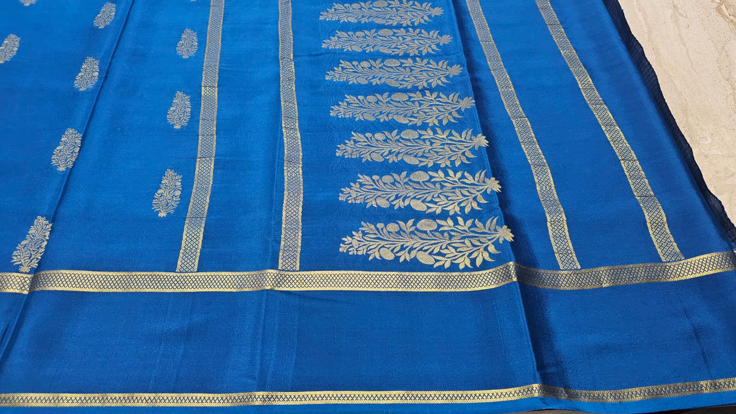 PURE MYSORE CREPE SILK SAREES  BUTTAS WITH BENTEX BORDER