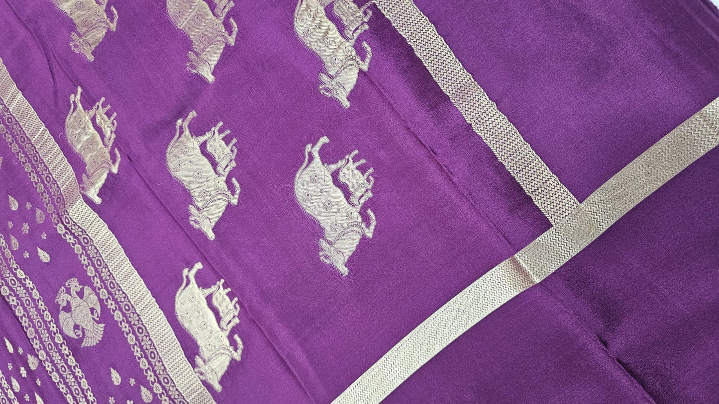 PURE MYSORE CREPE SILK SAREES WITH MIDDLE BROCADE SAARE