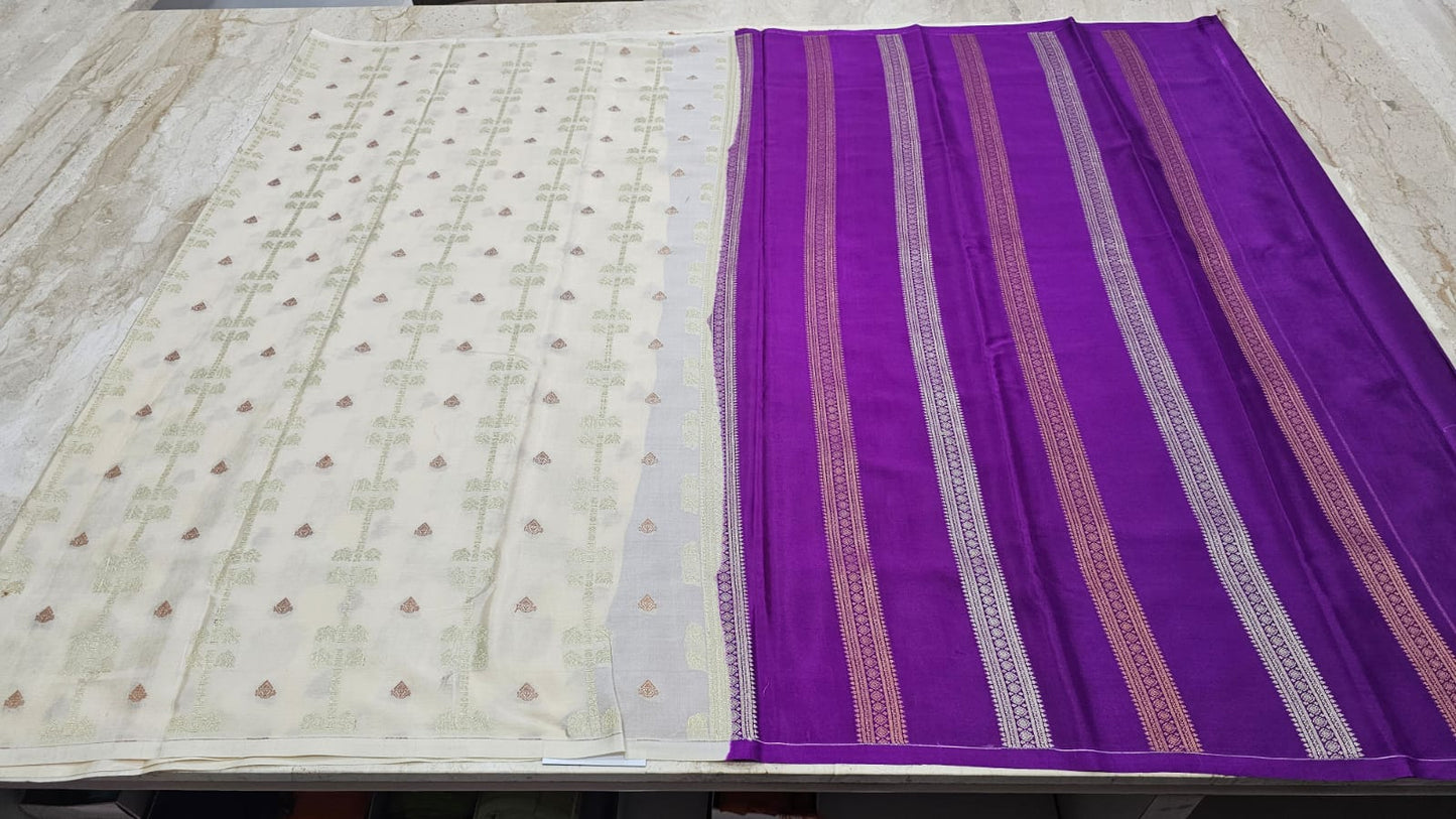 PURE MYSORE CREPE SILK SAREES WITH BORDERLESS SAARE