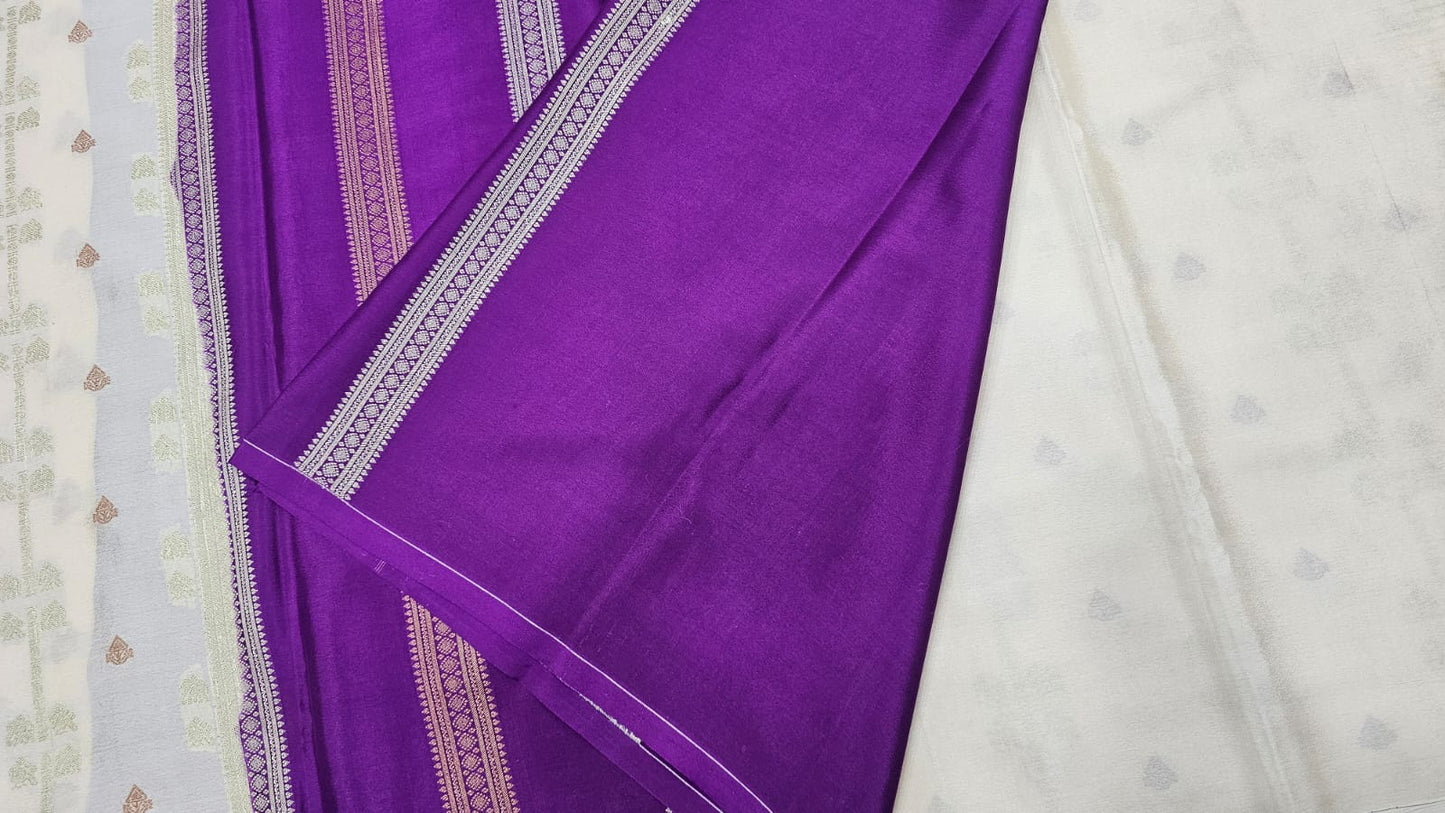 PURE MYSORE CREPE SILK SAREES WITH BORDERLESS SAARE
