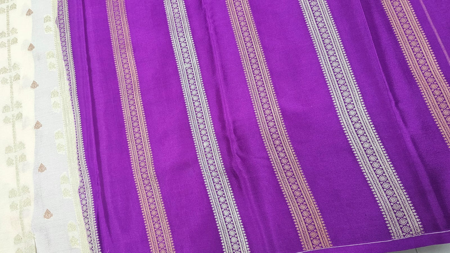 PURE MYSORE CREPE SILK SAREES WITH BORDERLESS SAARE